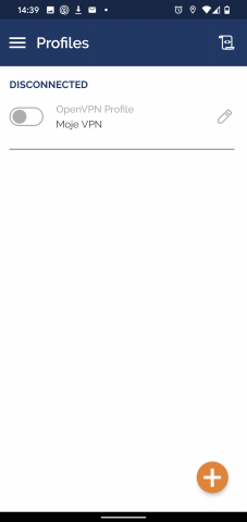 OpenVPN Android - spušťení