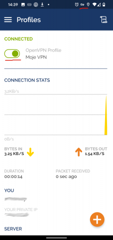OpenVPN Android - připojení