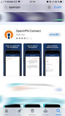 Stažení OpenVPN iPhone
