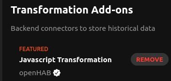 Javascript Transformation OpenHAB