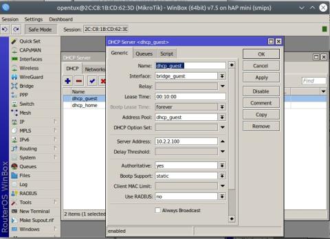 Mikrotik - DHCP Guest network