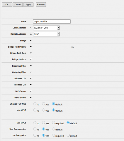 MikroTik - VPN Profile MikroTik - VPN Profile