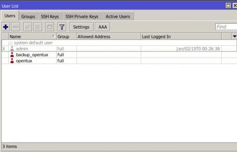 MikroTik - Users