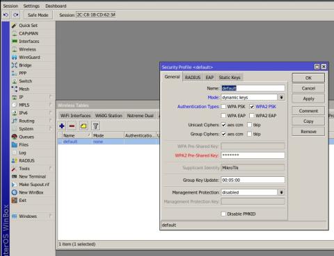 MikroTik - Security Profile Home network