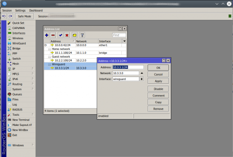 MIkroTik WireGuard Address MIkroTik WireGuard Address