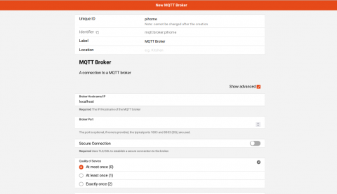OpenHAB - MQTT Nastavení OpenHAB - MQTT Broker Settings