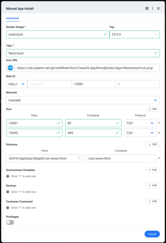 PiCloud - NextCloud docker PiCloud - NextCloud installation