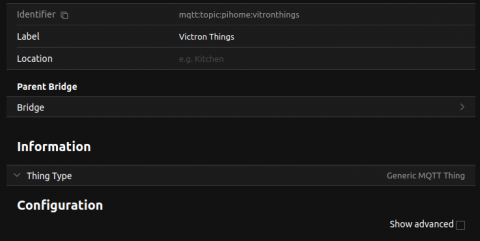 Victron MQTT items