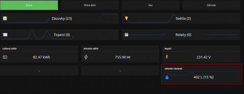 PiHome - OpenHAB UI Měření hladiny PiHome - OpenHAB UI Měření hladiny