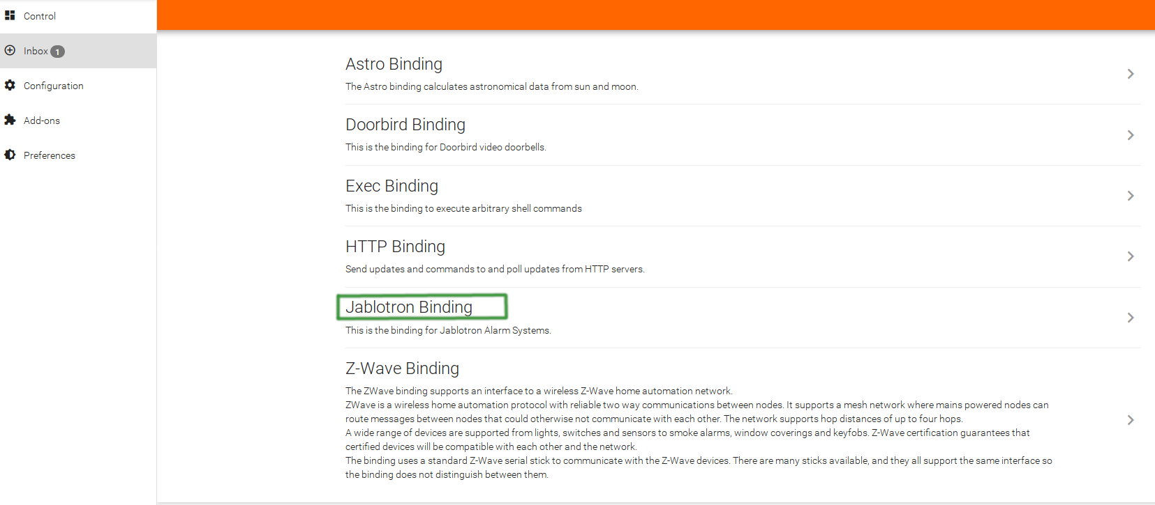 OpenHAB - Jablotron Binding OpenHAB - Jablotron Binding