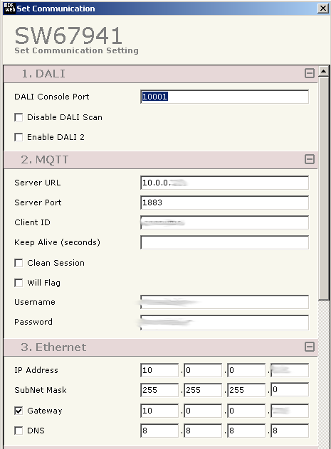 MQTT-DALI Communication MQTT-DALI Communication